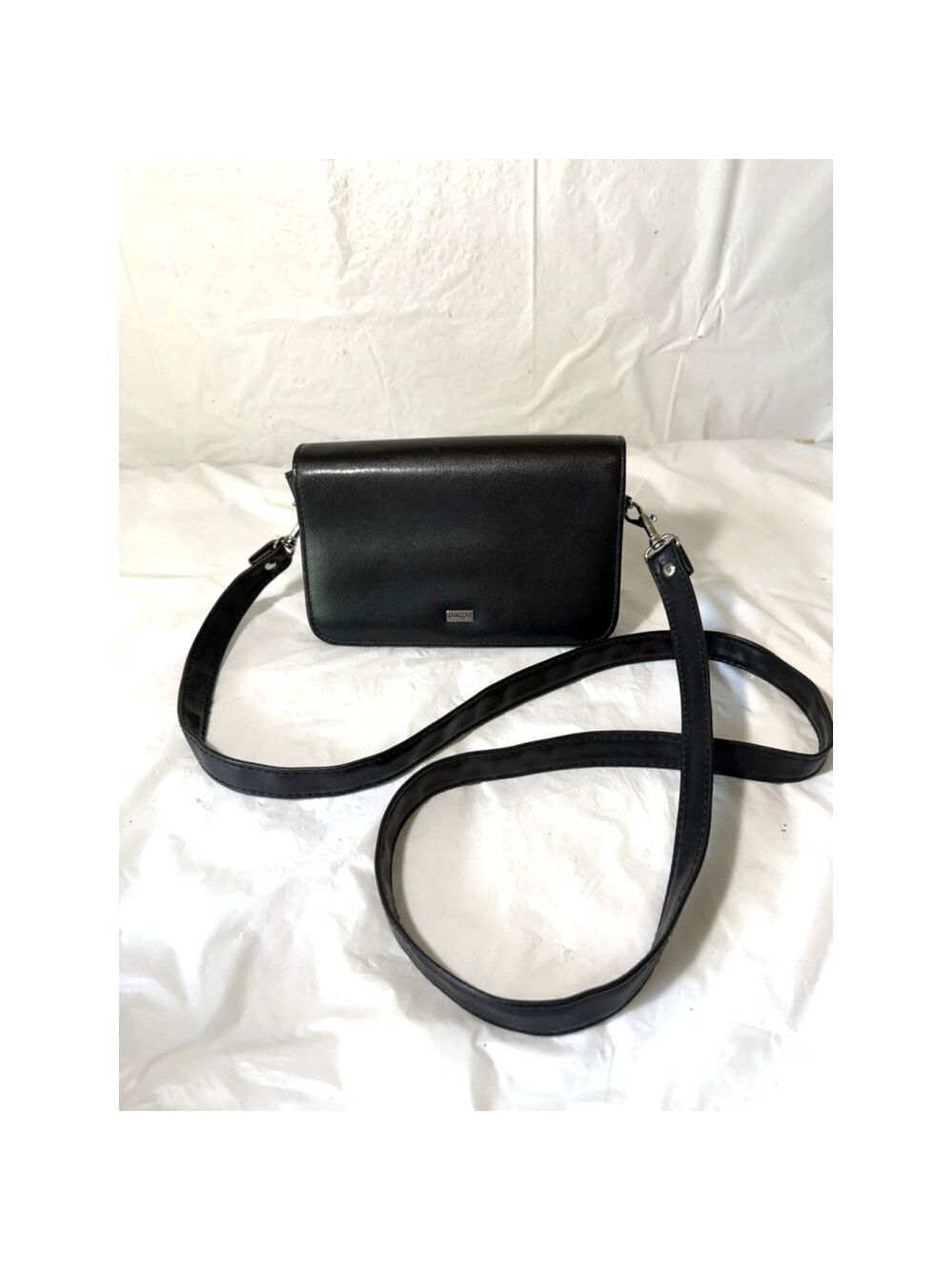 BUXTON LEATHER WALLET BLACK Crossbody